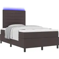 vidaXL Boxspringbett mit Matratze Dunkelbraun 120 x 200 cm Stoff