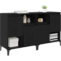 vidaXL Sideboards 2 stk. Schwarz Eichen-Optik 60 x 35 x 70 cm