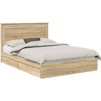 vidaXL Aufbewahrungsbett Sonoma-Eiche 140 x 200 cm Holzwerkstoff