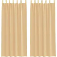 vidaXL Voile Vorhänge mit Stangentaschen 2 Stk. Sandfarbe