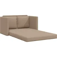 vidaXL Bodensofa mit Schlaffunktion Cappuccino-Braun Kunstleder