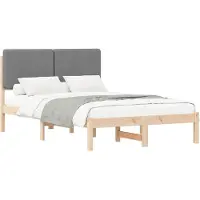 vidaXL Bettgestell mit gepolstertem Kopfteil Hellgrau 120 x 190 cm