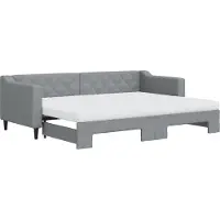 vidaXL Tagesbett Ausziehbar mit Matratze Hellgrau 80x200 cm Stoff