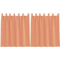 vidaXL Voile Vorhänge mit Schlaufen 2 Stk. Terrakottarot 140x140 cm