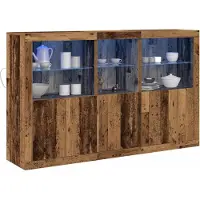vidaXL LED-Sideboard Altholz 162 x 37 x 100 cm Holzwerkstoff