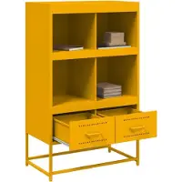 vidaXL Highboard Senfgelb 68x39x111,5 cm Stahl