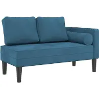 vidaXL Chaiselongue mit Kissen Blau Samt