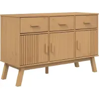 vidaXL Sideboard OLDEN Braun 114x43x73,5 cm Massivholz Kiefer