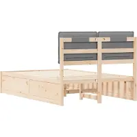 vidaXL Bettgestell mit gepolstertem Kopfteil Hellgrau 120 x 190 cm