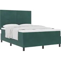 vidaXL Boxspringbett mit Kopfteil Dunkelgrün 160 x 200 cm Samt