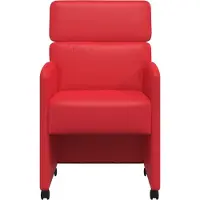 vidaXL Esszimmerstühle mit Rollen 2 stk. Kunstleder Rot