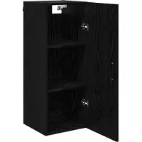 vidaXL Wandschrank Schwarz Eichen-Optik 34,5 x 34 x 90 cm