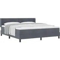 vidaXL Boxspringbett mit Kopfteil Dunkelgrau 200 x 180 cm Samt