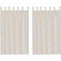 vidaXL Voile Vorhänge mit Lasche 2 Stk. Creme