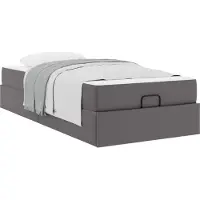 vidaXL Bettgestell mit Matratze Sonstiges 2 pcs Grau PVC