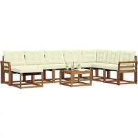 vidaXL Outdoor-Sofagarnitur 9 Stk. Natur und Creme