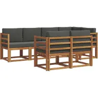 vidaXL Outdoor-Sofagarnitur 7 stk. Natur und Anthrazit