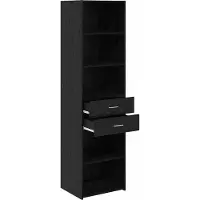 vidaXL Highboard Schwarz Eichen-Optik 50 x 42,5 x 185 cm Holzwerkstoff