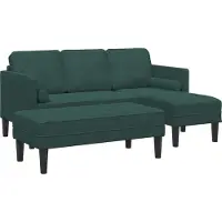 vidaXL Sofa Set 2 stk. Dunkelgrün Polyester