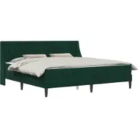 vidaXL Bettgestell mit Matratze Dunkelgrün 200 x 200 cm Samt