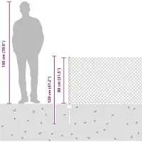 vidaXL Maschendrahtzaun mit Pfosten 10 x 0,8 m PVC-beschichteter Stahl