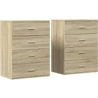 vidaXL Sideboards 2 Stk. Sonoma-Eiche 60x39x80 cm Holzwerkstoff