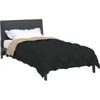 vidaXL Winterbettdecke 135 x 200 cm 450 g/m² Schwarz und Taupe