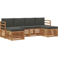vidaXL Outdoor-Sofagarnitur 6 Stk. Natur und Anthrazit