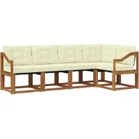 vidaXL Outdoor-Sofagarnitur 5 stk. Natur und Creme