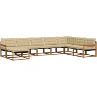 vidaXL Outdoor-Sofagarnitur 8 stk. Natur und Beige Massivholz Akazie