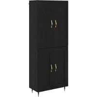 vidaXL Highboard Schwarz Eichen-Optik 69,5 x 34 x 180 cm Holzwerkstoff