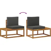 vidaXL 5 stk. Outdoor-Sofagarnitur Massives Akazienholz und Polyester