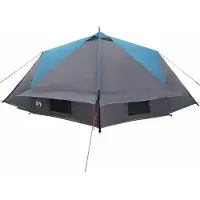 vidaXL Teepee Zelt für 6 Personen 6 Personen Blau und Grau