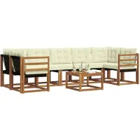 vidaXL Outdoor-Sofagarnitur 8 stk. Natur und Creme