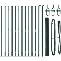 vidaXL Sechseckzaun mit Betonsockel 25 x 1,5 m PVC-beschichteter Stahl
