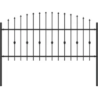vidaXL Spießzaun ASTEN 200 x 130 cm Pulverbeschichteter Stahl Schwarz