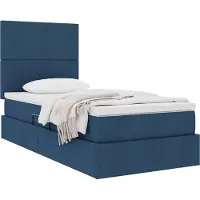 vidaXL Aufbewahrungsbett mit Matratze Blau 90 x 200 cm Stoff