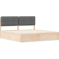 vidaXL Bettgestell mit gepolstertem Kopfteil Dunkelgrau 180 x 200 cm