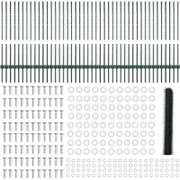vidaXL Sechseckzaun mit Pfosten 100 x 1 m PVC-beschichteter Stahl Grün