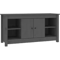 vidaXL TV-Schrank Grau 103x36,5x52 cm Massivholz Kiefer
