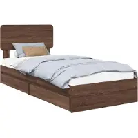 vidaXL Aufbewahrungsbett Braun Eichen-Optik 75 x 190 cm Holzwerkstoff