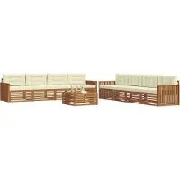 vidaXL Outdoor-Sofagarnitur 9 stk. Natur und Creme