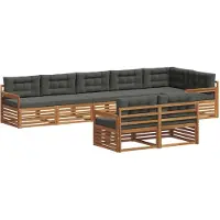 vidaXL Outdoor-Sofagarnitur 8 Stk. Natur und Anthrazit