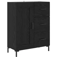 vidaXL Highboard Schwarz Eichen-Optik 69,5 x 34 x 180 cm Holzwerkstoff