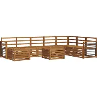vidaXL Ecksofa Set 9 pcs Natur Massivholz Akazie