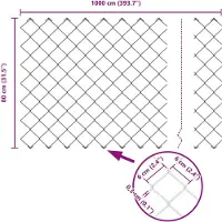 vidaXL Kettenzaun 10 x 0,8 m Stahl Grau
