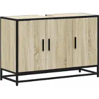 vidaXL Badezimmer-Waschbeckenschrank Sonoma-Eiche 90 x 33 x 60 cm Holzwerkstoff