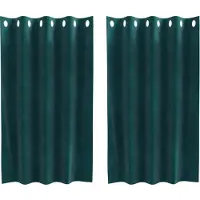 vidaXL Verdunkelungsvorhänge 2 pcs Dunkelgrün 140 x 140 cm Samt