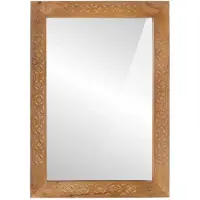 vidaXL Wandspiegel Rechtwinklig 70 x 50 cm Ingenieurholz und Glas