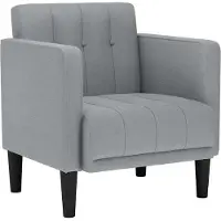 vidaXL Sessel mit Armlehnen Hellgrau 53 cm Stoff